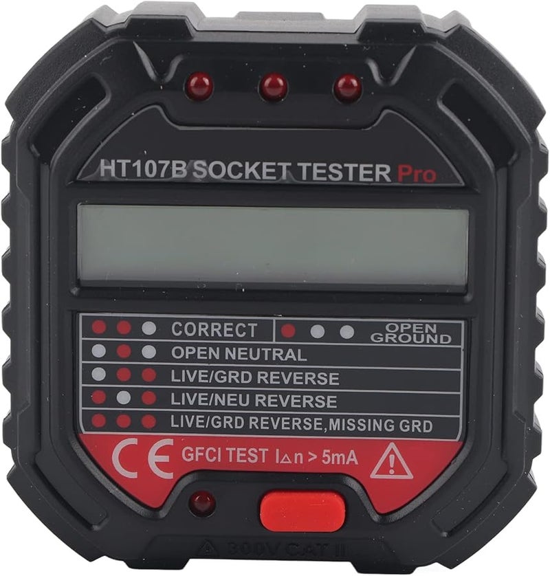 Portable Socket Tester with LCD Display for Electrical Maintenance and Frequency Testing - Image 1